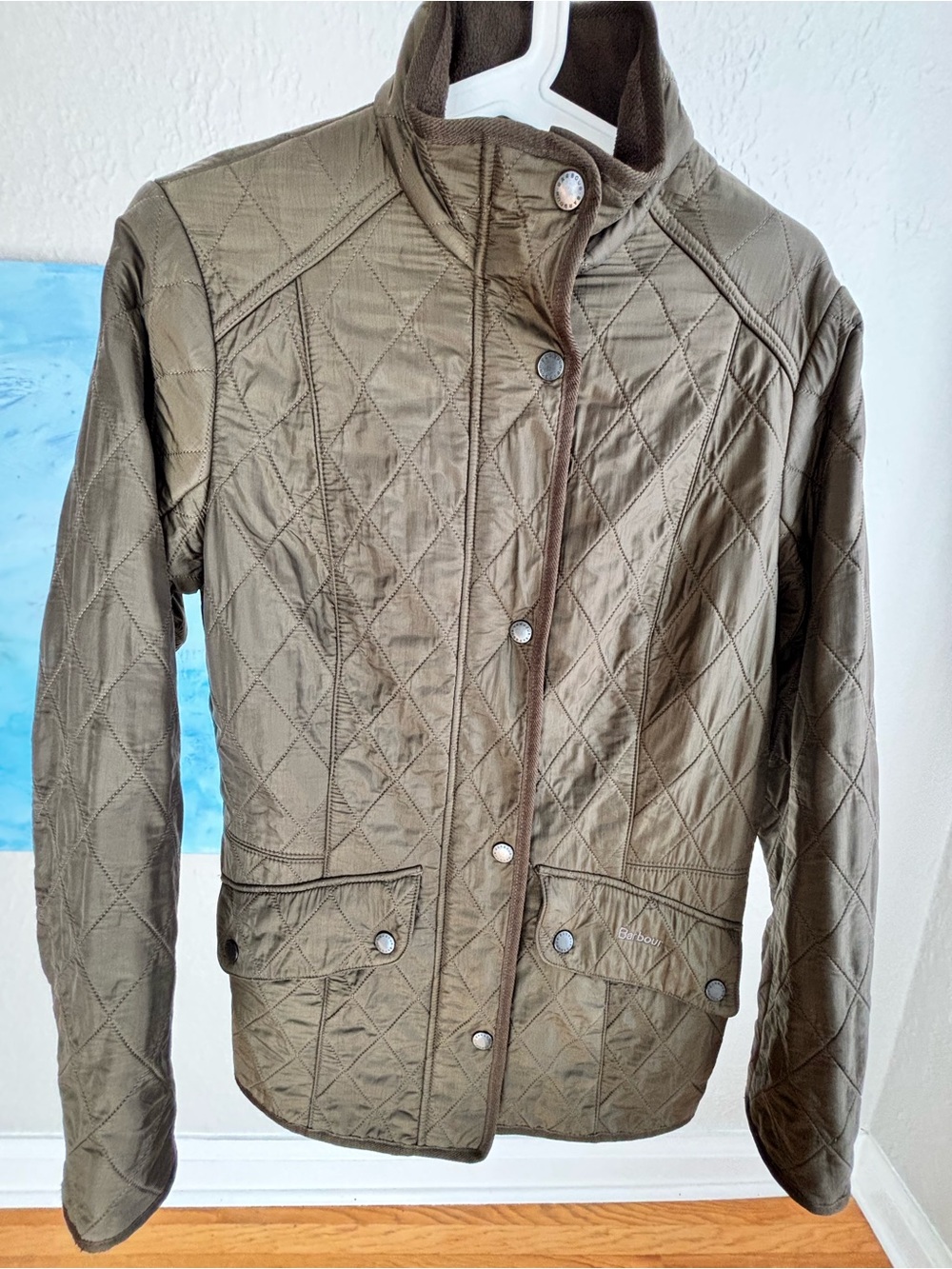 Barbour Flyweight Cavalry Quilted Jacket Green Size 8